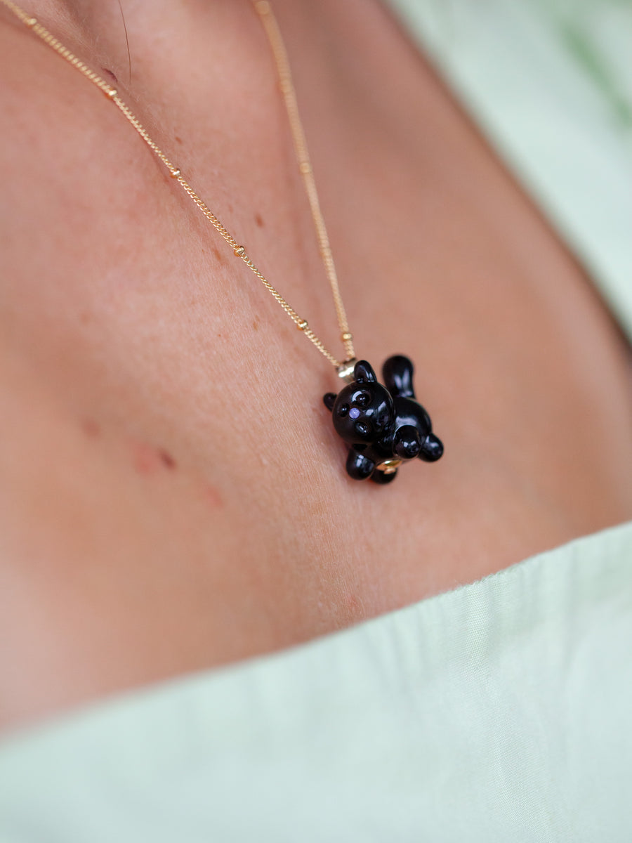 Black Cat Charm Necklace