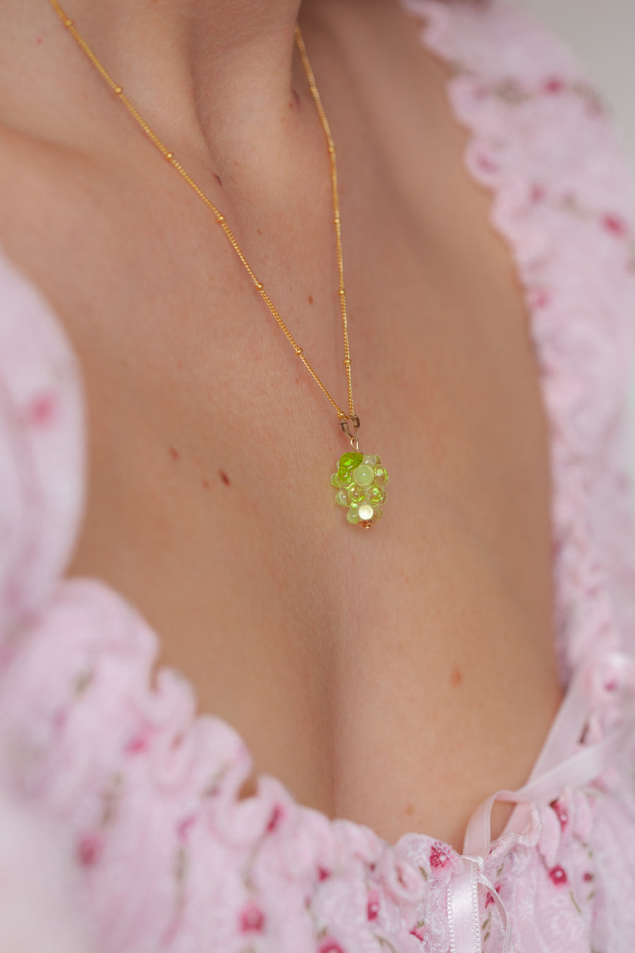 Green Grape Charm Necklace