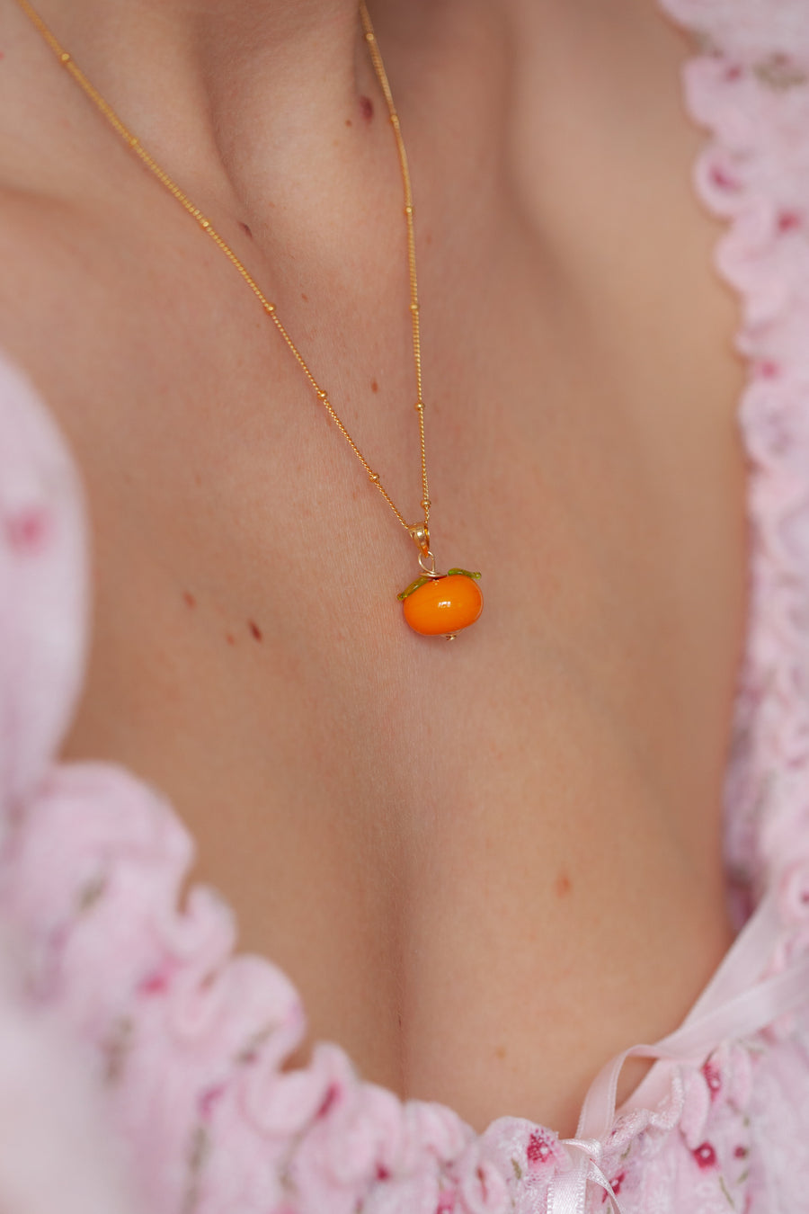 Orange Charm Necklace