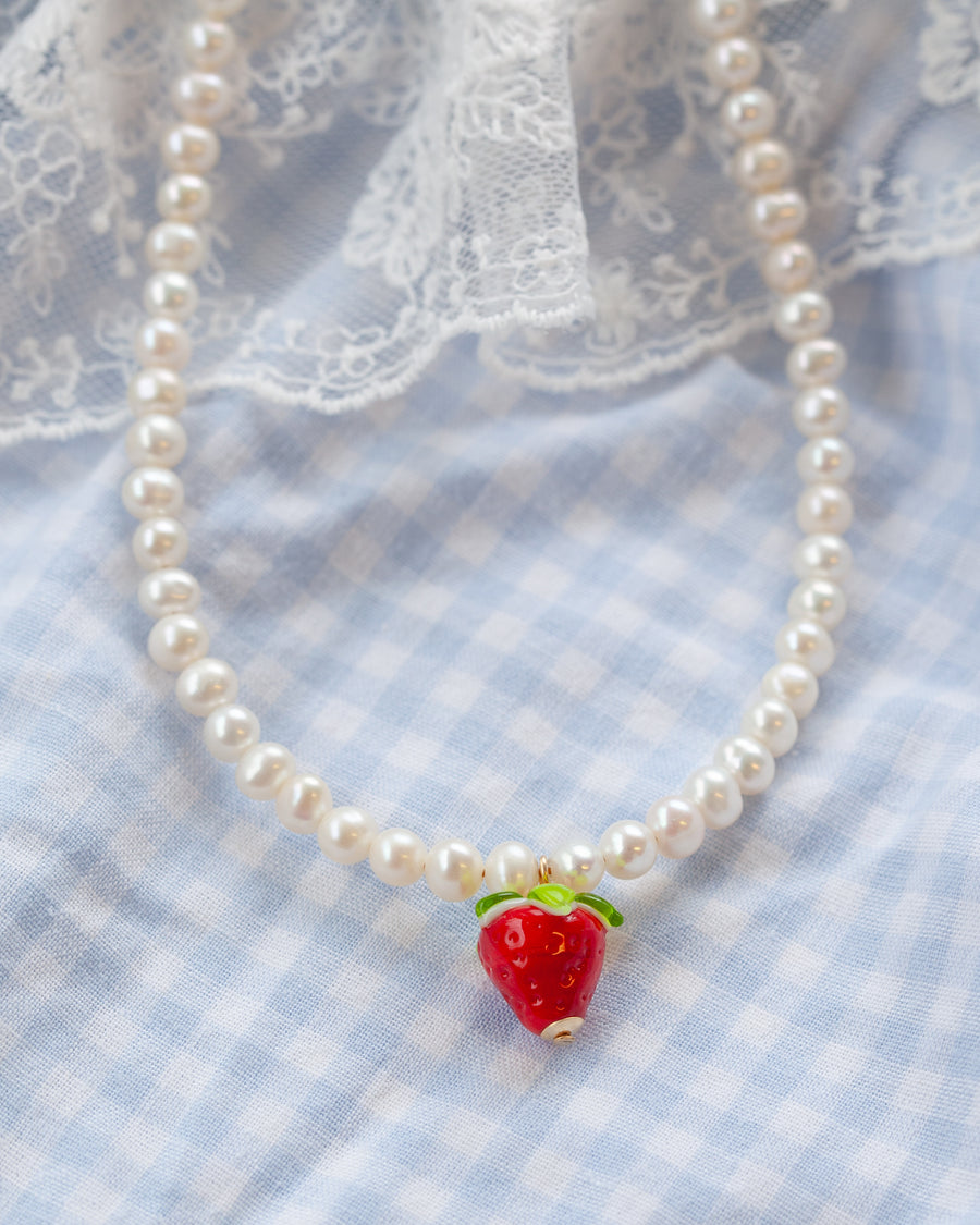 Pearly Strawberry Necklace