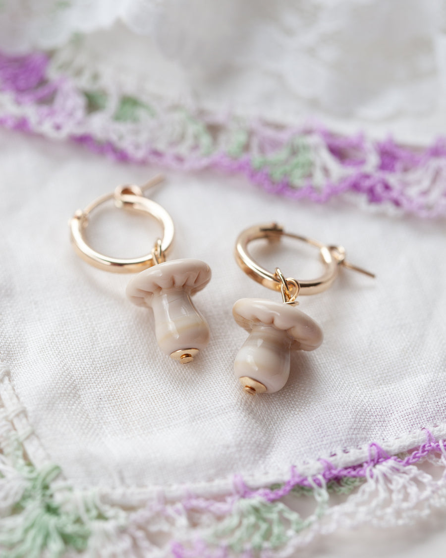 Button Mushroom Earrings