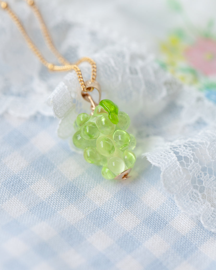 Green Grape Charm Necklace